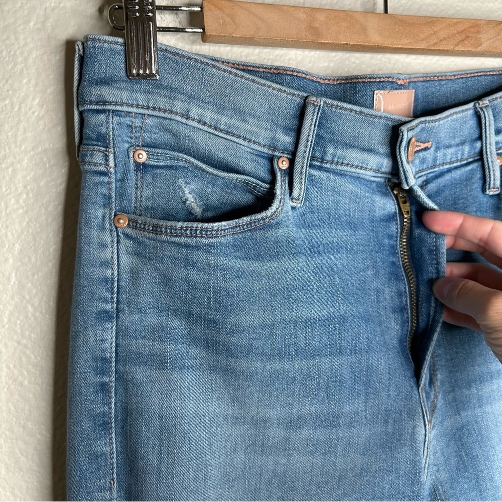 Mother Mid Rise Dazzler Ankle Fray jeans Weekend Kitten 30 - Picture 3 of 15